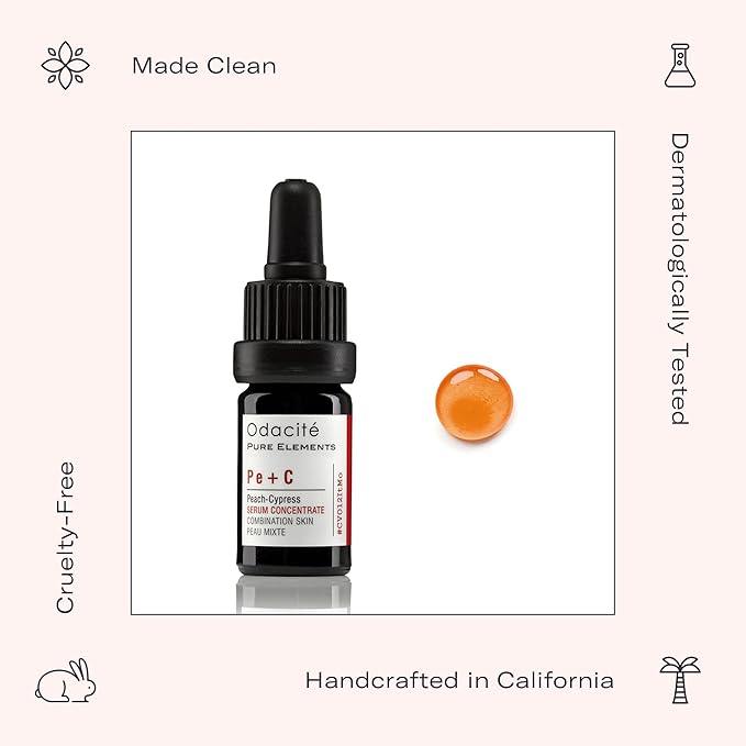 Odacité Acne Serum Concentrate for Face, Pore Cleanser Facial Oil for Combination Skin with Peach & Cypress - Purifying Anti-Aging Facial Serum for Balanced-Looking Complexion - 0.17 fl. oz