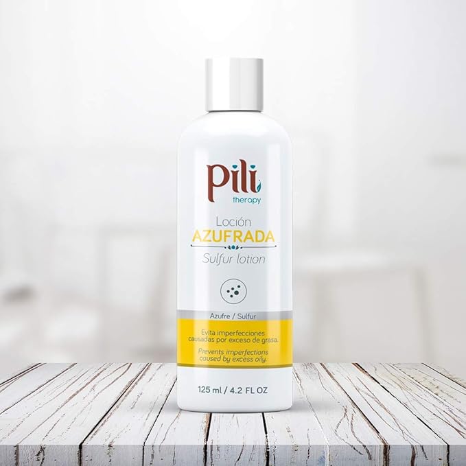 Pili Sulfur Lotion – Helps Control Oily Skin & Reduce Shine – Lightweight Face & Body Skincare – Fast-Absorbing & Non-Greasy Formula – 4.2 fl. oz.