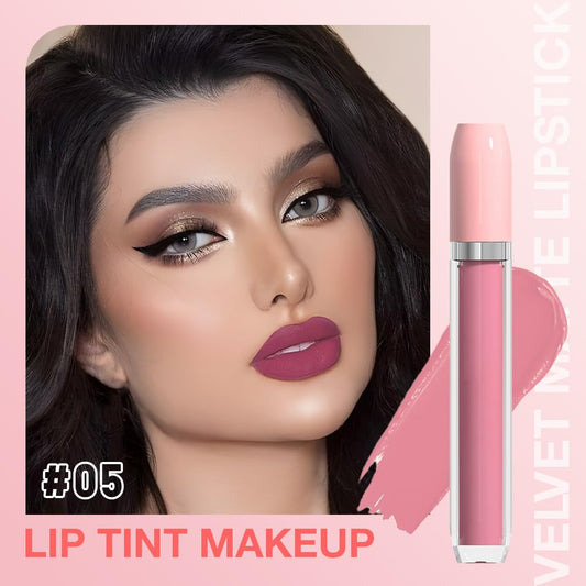 BINGBRUSH Super Matte Longwear No-Budge Stay On Smudge Proof Liquid Lipstick Long Lasting Makeup for Women,Highly Pigmented Color and Instant Shine, Cheeky