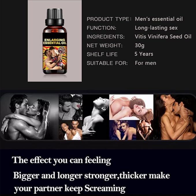 3Pcs Men's Erotic Massage Essential Oil for Sex, Sexual Enhancement Erection Cream, Penisgrowth Oil Longer Thicker, Penis Energy Massage Essence Oiyl, for Care Delay Performance Boost Strength