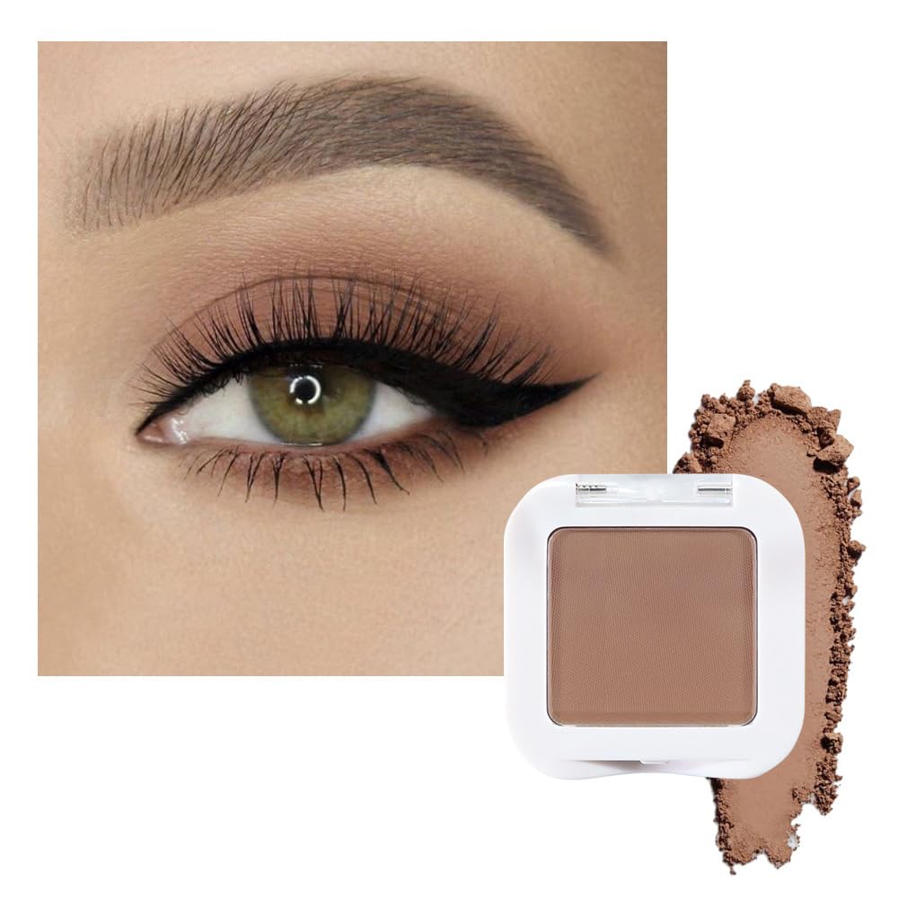 evpct Matte Brown Eyeshadow Palette Makeup for Older Women, Nude Rosy Brown Cream Eye Shadow Palette Single for Older Women Matte, Monochrome Natural High Pigment Mini Eyeshadow Sombra Para Ojos