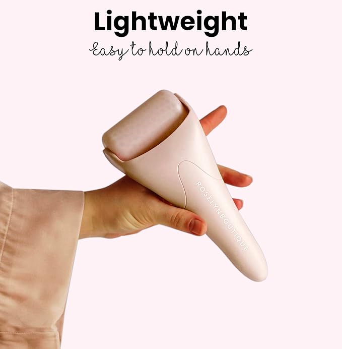 ROSELYNBOUTIQUE Ice Roller for Face Wrinkles Fine Lines Puffiness Stick Massager Facial Skin Care Tools Self Care Gifts for Men Women (Beige)