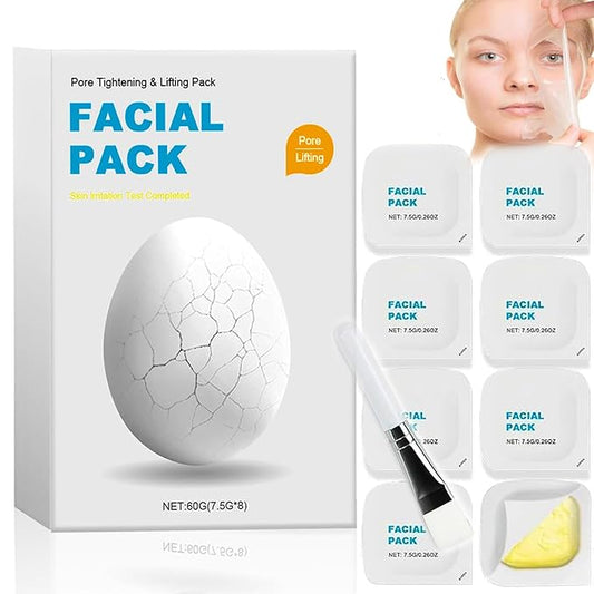 Zombie Face Mask, Clay Mud Facial Treatment for Pore Tightening and Deep Cleaning, 8 Count with Brush