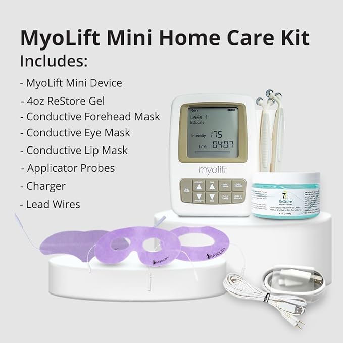 7E Wellness MyoLift Mini Microcurrent Facial Device - Non-Invasive Face Lift, Facial Skin Care Products for Anti Aging, Skin Tightening - Esthetician Supplies and Skin Care Tools - Up to 400 Microamps