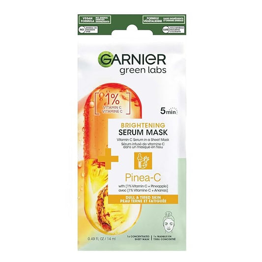 Pinea-C Brightening Serum Mask 5 Minute Sheet Mask with Vitamin C + Pineapple