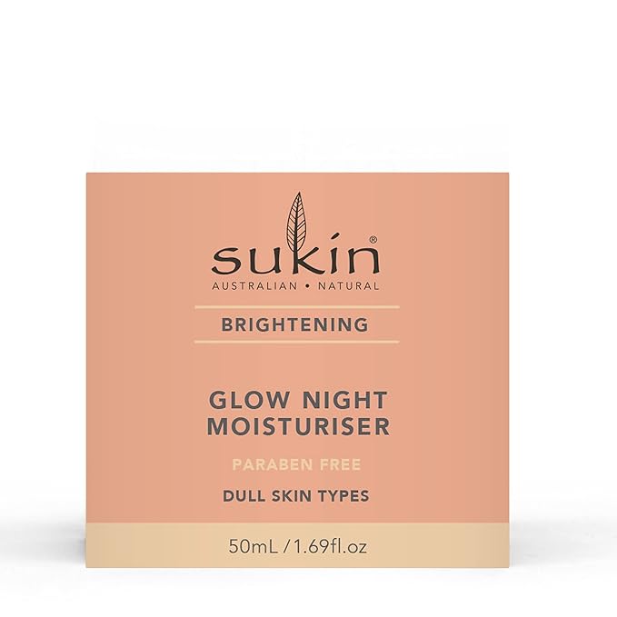 Sukin Brightening Glow Night Moisturiser with Kakadu Plum & Vitamin E, 1.69 Ounce