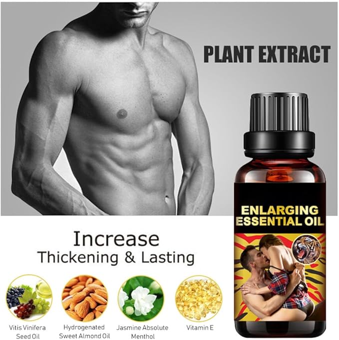 2Pcs Men's Erotic Massage Essential Oil for Sex, Sexual Enhancement Erection Cream, Penisgrowth Oil Longer Thicker, Penis Energy Massage Essence Oil, for Care Delay Performance Boost Strength