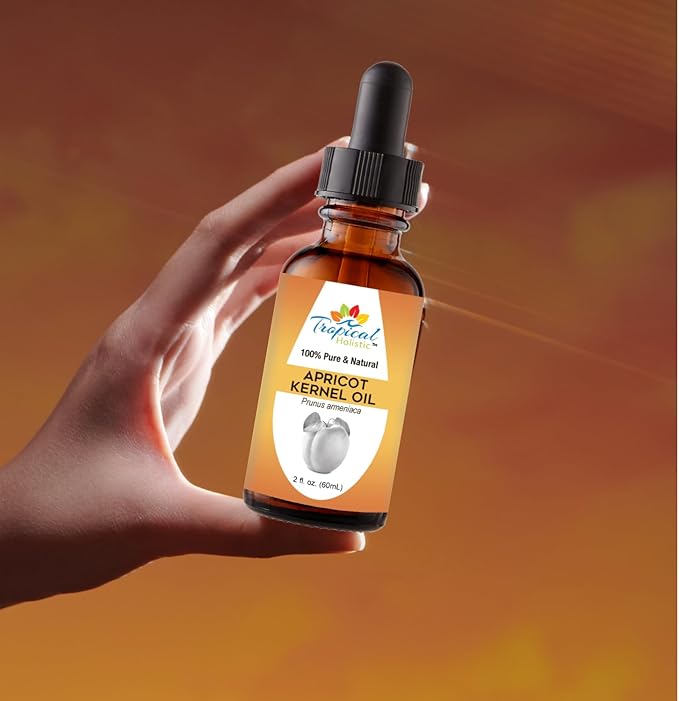 100% Pure Organic Apricot Kernel Oil, 2 oz - Natural Cold-Pressed Apricot Seed Oil from Turkey - Ideal for Massage, Skincare, Hair, Body, Aromatherapy for Men & Women