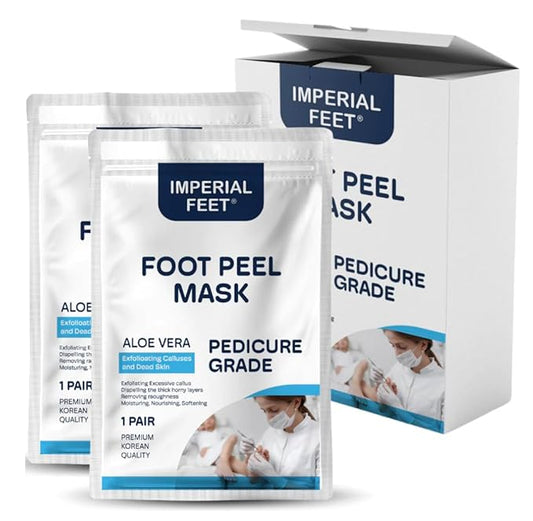 PEDICURE GRADE Foot Masks that Remove Dead Skin | Smooth and Soften foot peel mask for dry cracked feet Premium | Foot Callus Removal For Feet Gel | Imperial Feet
