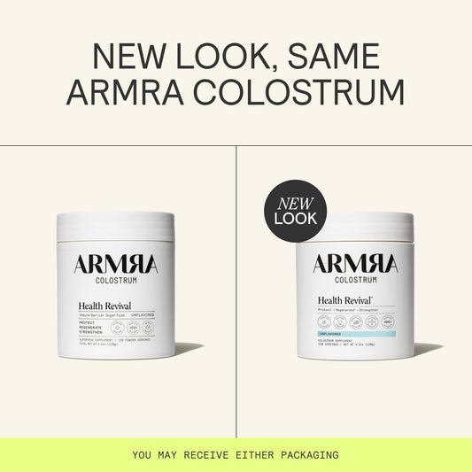 ARMRA Colostrum™ Powder | Unflavored | Gut Health & Bloating | Skin & Hair | Immunity | Keto, Gluten & Fat-Free | 120 Servings
