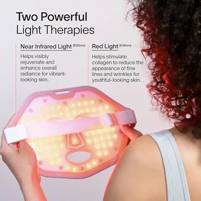 Solawave Wrinkle Retreat Light Therapy Face Mask | Red Light Mask with Infrared Light to restore firm skin | 10 minute treatment