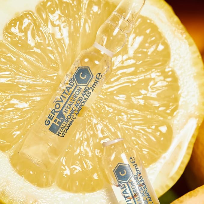 GEROVITAL HYALURON C Hyaluronic Acid Serum for Face with Vitamin C, Intensive Anti-Wrinkle Face Treatment, Hydrating, Face Moisturizer, for Normal, Mixed, Dry Skin, 10 vials x 2 ml