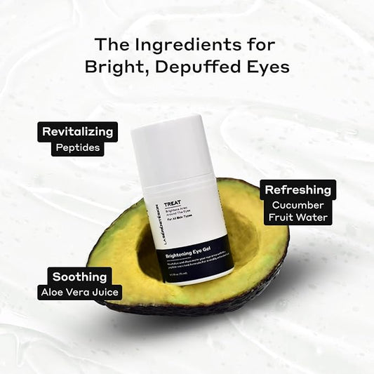 Brightening Eye Gel | Under Eye Brightener Gel For Puffy Eyes with Peptides | Soothing Eye Gel for Eye Care, Dark Circles, Fine Lines and Wrinkles - 0.5 fl oz