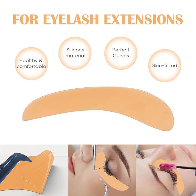 Libeauty Reusable Lash Extension eye pads 3 pairs Eyelash Lift/T-int Under Eye Gel Silicone Pads Patches Kit Soft and Skin-Friendly
