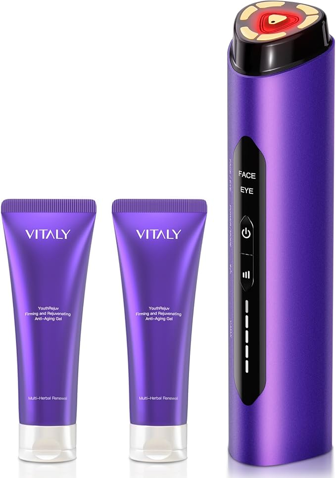 Skin Tightening Face Machine, Facial Massager Light Therapy for Face, 3 in 1 Microcurrent Facial Device Home Use Anti-Aging Device, 5 Level for Facial Firming, Wrinkle, Lifting, Toning, Glow Boost