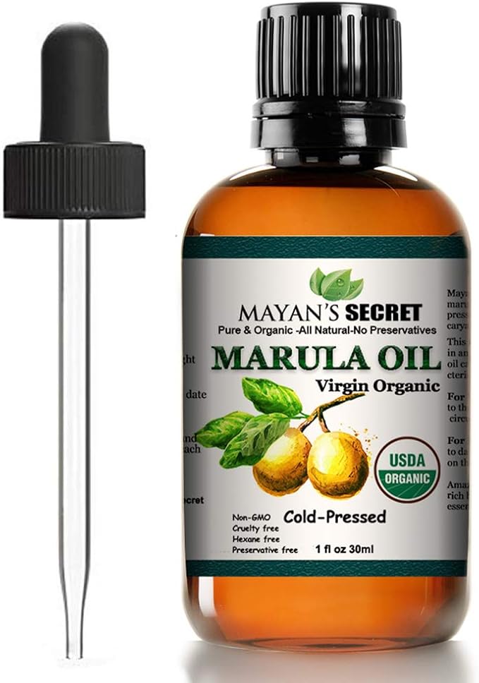 Mayan's Secret Pure Carrier and Essential oils for Skin Care, Hair, Body Moisturizer for Face-Anti Aging Skin Care (Marula Oil Organic, 1oz)