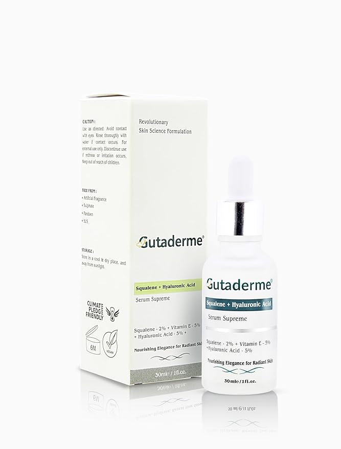 Squalene + Hyaluronic Acid Serum Vitamin E Face Serum & Hylunaric Acid Moisturizer, 30ml/f1 oz