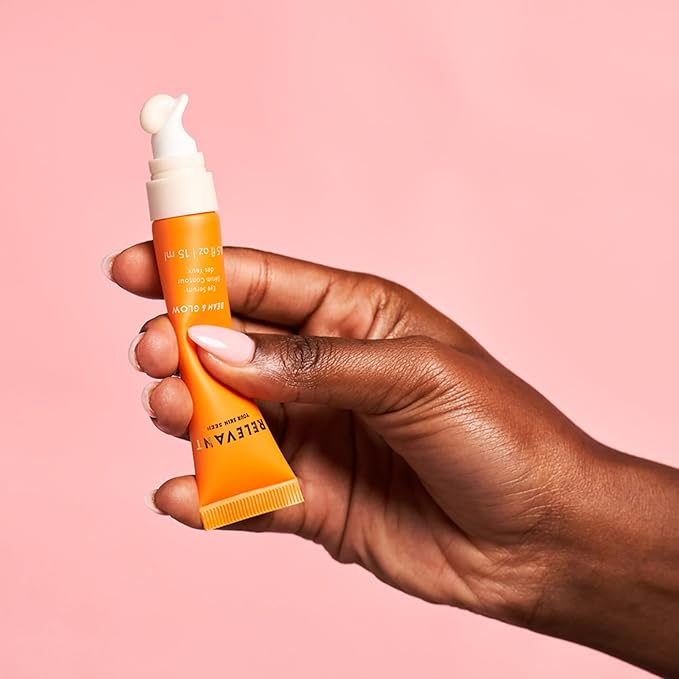 Relevant Beam and Glow Eye Serum - Hydrating Serum for All Skin Types - Vegan Skincare with Shea Butter and Niacinamide - Gluten Free - 0.5 oz