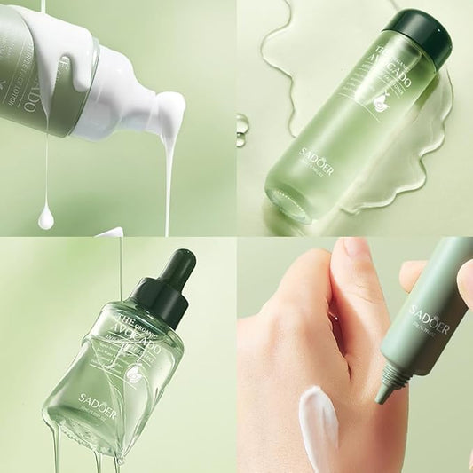 11pcs Avocado Skincare Kit, Skin Care Gift Set with Lip Balm, Toner, Lotion, Face Serum, Eye Cream For Hydrating Skin, Anti-Aging Skin For Women Teen Girls