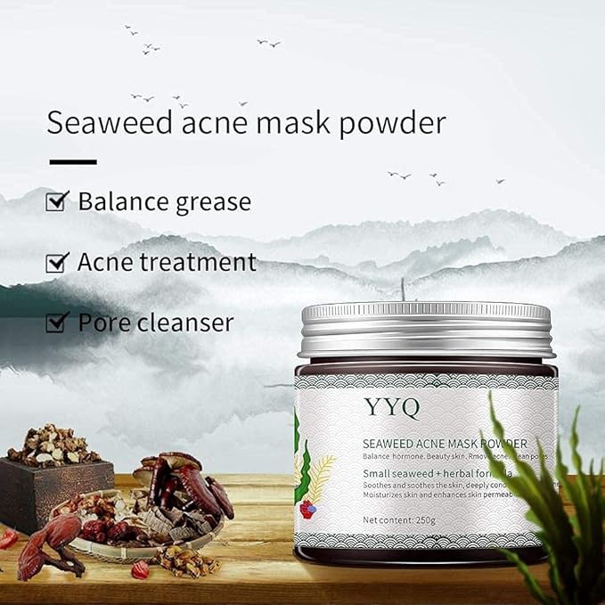 YYQ Seaweed Acne Mask Powder Natural Care Facial Treatments 250g