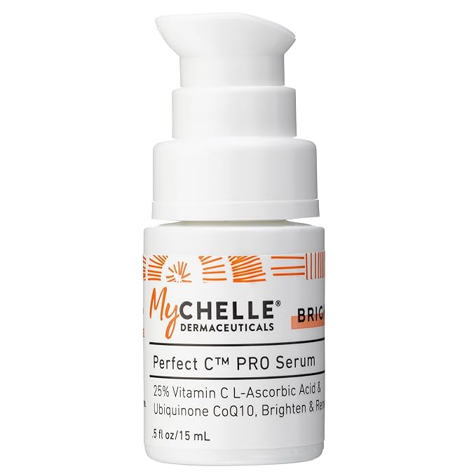 Mychelle Dermaceuticals Perfect C Pro Serum, Professional-Level 25% (0.5 Fl Oz) L-Ascorbic Acid Vitamin C Serum – Face Brightening Skin Care for All Skin Types