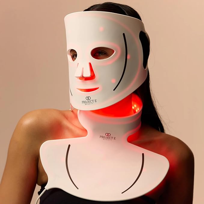 Project E Beauty Lumalux Face+ | Pro LED Light Therapy Face & Neck Mask 1600 LEDs | 7+2 Colors 460~1072nm | Red Light + Infrared + Deep Infrared Mask