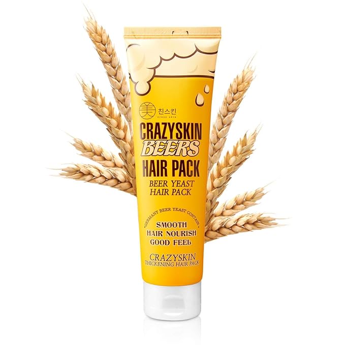 CRAZY SKIN Hair Treatment Mask - pH5.5 Beer Yeast, Protein, Keratin, Argan Oil, Collagen - Repairs Dry, Damaged or Color Treated Hair 6.77oz(200ml)