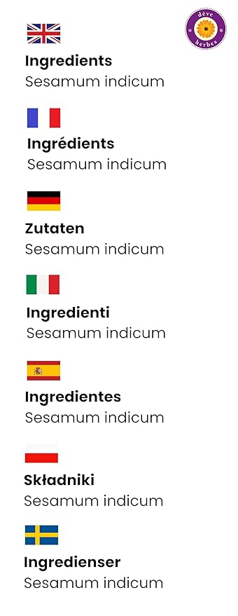 dève herbes Pure Sesame Oil (Sesamum indicum) Cold Pressed 15ml (0.50 oz)