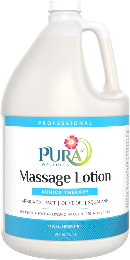 Arnica Massage Lotion, Hypoallergenic Formula, Massage Lotion for Muscle Relief, Unscented Deep Tissue Arnica Lotion, Physical Therapy Lotion, Massage Lotion for Massage Therapy, 128oz