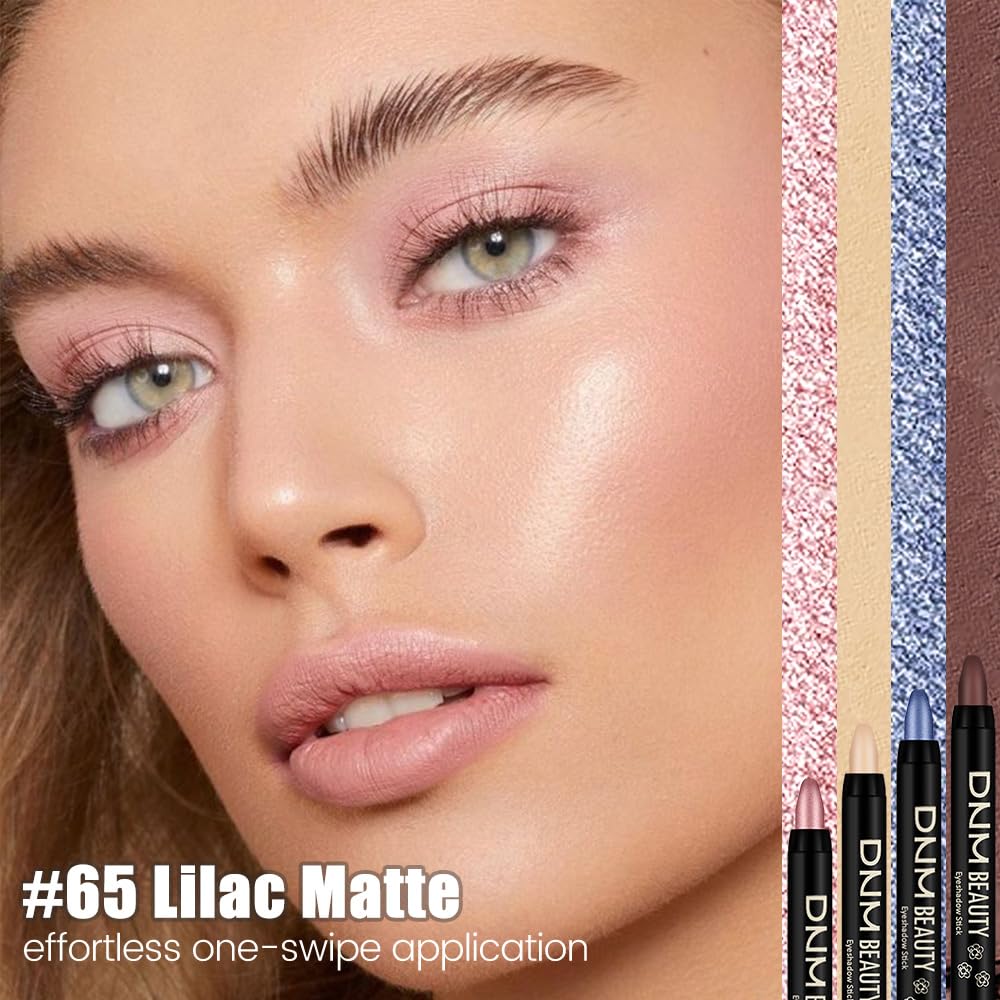 Baby Pink Matte Cream Eye Shadow Stick Makeup for Women, Baby Pink Matte Eyeliner Pencil Eyeshadow Brightener Stick for Eyes, Waterproof Eyeshadow Applicator Blendable sombras para ojos 65#