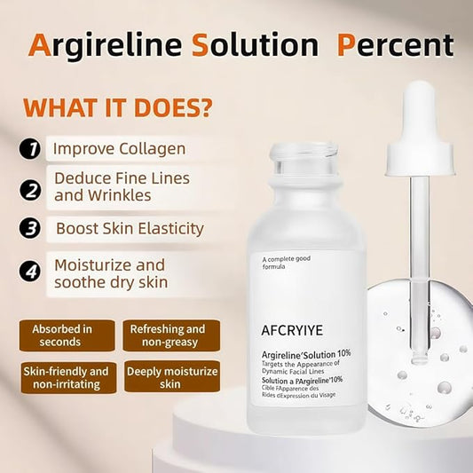 Argireline Solution 10%, Advanced Anti-aging Facial Serum, Facial Moisturizer for Women, Firming Skin and Reducing Wrinkles and Fine Lines, Argireline Facial Serum, 30ml
