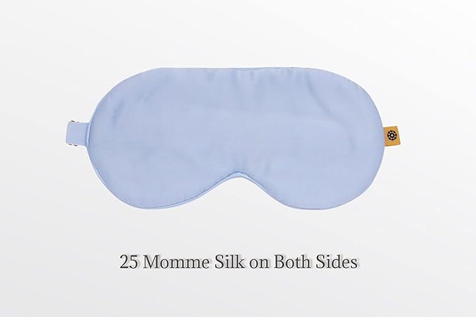 Premium 25 Momme Mulberry Silk Eye Mask for Sleeping (Frosty Blue)