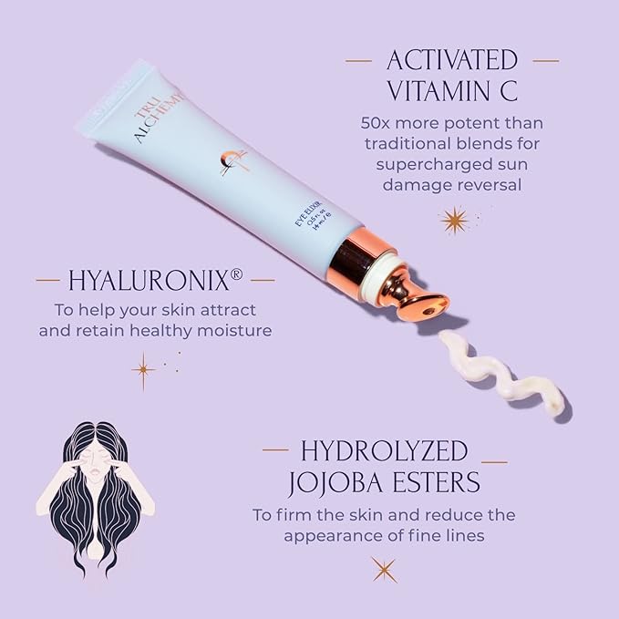 Tru Alchemy Spot Check + Eye Elixir Bundle | Brightening Serum + Spot Corrector with Niacinamide, TriDroxy Acid Blend, Hyaluronix + Cooling Eye Treatment with Hyaluronix, Caffeine, & Vitamin C
