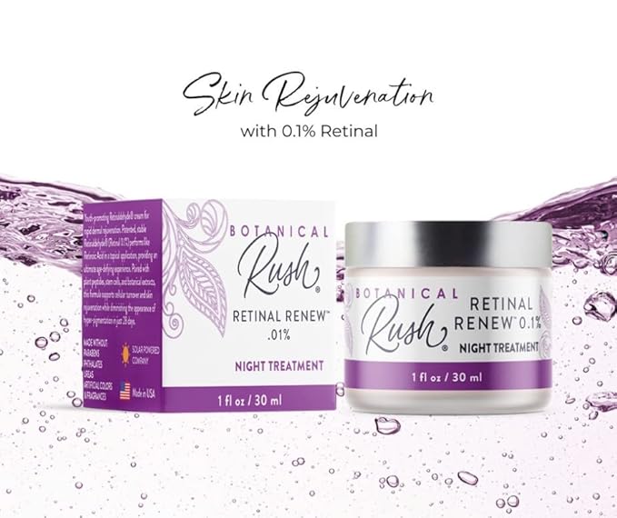 Retinal Renew Night Treatment, Paired With Plant Peptides And Botanical Extracts, Anti-aging, Softens Fine Lines For All Skin Types, 1 Oz Jar