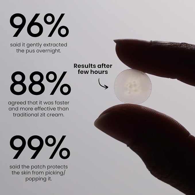 Eliré Night Time Pimple Patch – Extra Strength Hydrocolloid Stickers for Overnight Pimple Healing – Absorbs Pus & Protects Skin – Dermatologist-Tested & Non-Drying