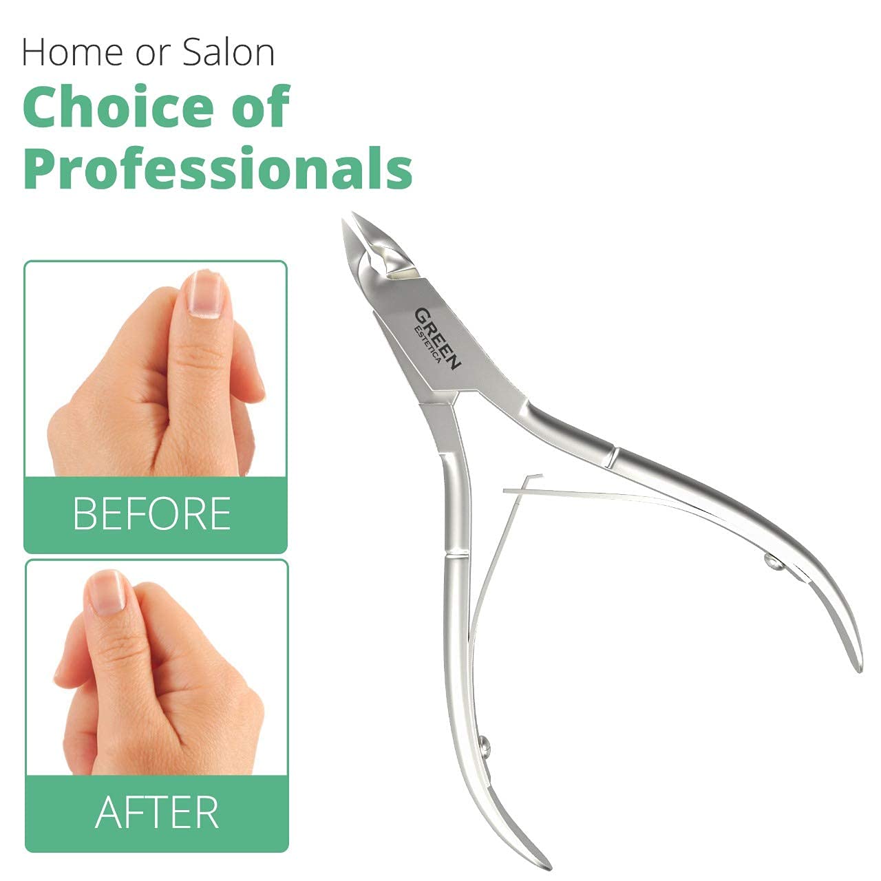 Professional Cuticle Trimmer Nail Cuticle Cutter Stainless Steel Cuticle Nippers with Sharp Blades of Cuticle Remover Clippers Manicure Tools Double Spring for Nail Care Pedicure Nail Tools (Silver)