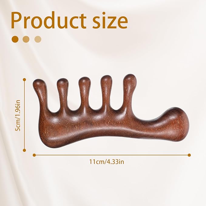 Wooden Scalp Massager, Loc Labor Birthing Comb Sandalwood Gua Sha Wide Tooth Hair Brush Natural Wood Meridian Massage Comb for Hair Growth, Relaxing Scalp Care Tool, Women and Men