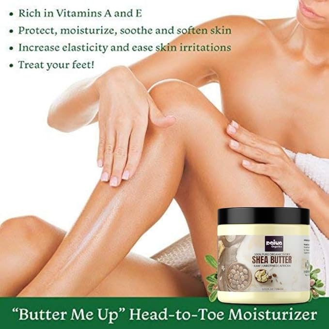 Raw Unrefined Organic Ivory Shea Butter For Skin Face Hair Stretch Marks, Make Whipped Body Butter, 100gm