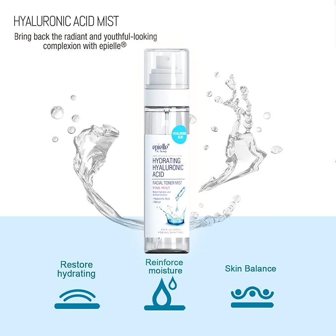 epielle Hydrating Hyaluronic Acid Serum & Mist | epielle Brightening Vitamin C Serum & Mist For all skin types, 100% Vegan & Cruelty-Free (Hyaluronic Acid Serum + Mist)