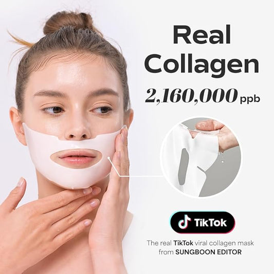 SUNGBOON EDITOR Deep Collagen Overnight mask 37gx17ea | Real Collagen 2,160,000PPB for Elasticity | TikTok Trend Items | Original Hydrating Collagen Face Mask | Korean Skin Care
