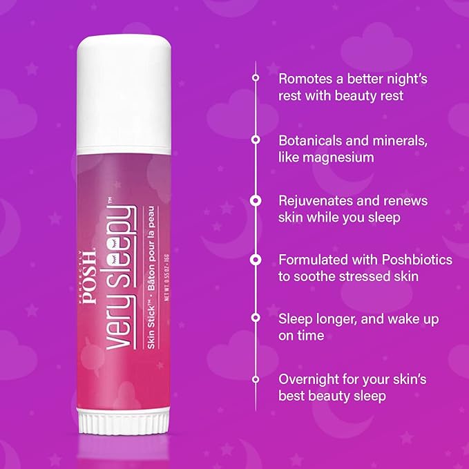 Perfectly Posh - VERY SLEEPY Lavender & Shea Butter Skin Stick - Soothing and Hydrating Balm for Dry Skin - Rejuvenating Lavender Scent - 0.55oz