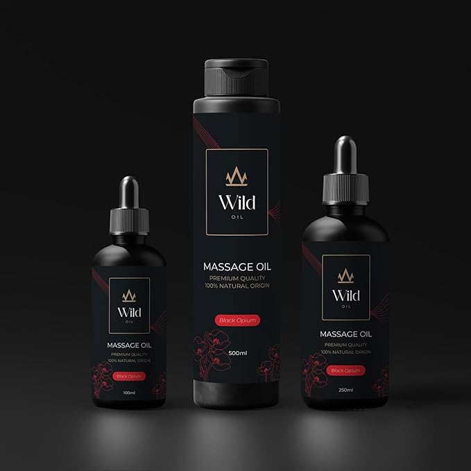 Black Opium Luxurious Lavender Massage Oil Mineral, Grape Seed, Jojoba & Lavender Skin Moisturization Hair Nourishment Hydration, Elasticity, Vegan & Natural (250ml)