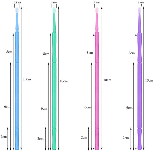 500 PCS Disposable Micro Applicator Brush, Gelme Nutri Micro swabs,Head Bendable Ultrafine Eyelash Extension Brushes for Makeup and Personal Care (Dark blue 2.5mm)