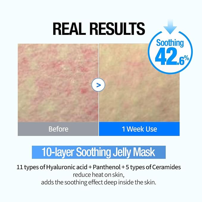 GOODAL Heartleaf Hyaluron Soothing Jelly Mask – Korean Face Sheet Mask with Houttuynia Cordata Extract for Moisturizing and Refreshing, Hydration Boosting Skincare [1EA]