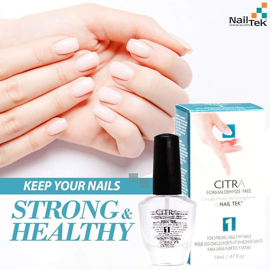 Nail Tek CITRA1 Nail Strengthener, Ideal for Strong, Healthy Nails, Daily Nail Treatment, 0.47 fl oz, 1-Pack