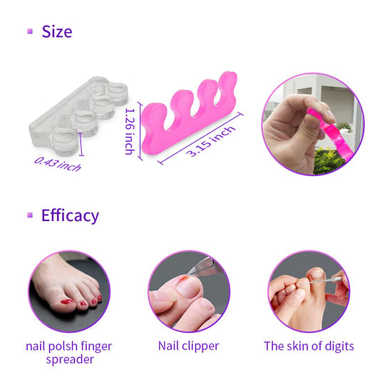 Toe Spacers for Women,Toe Separators for Women,Toe Separators Use for Separation of Toenails or Nails As Well As Relieve Orthopedic Bunion Symptoms.