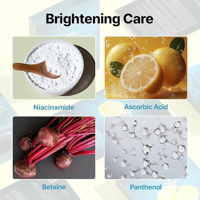 Vitamin C and Niacinamide Authentic Glow Sheet Mask - even skin tone, helps reduce hyperpigmentation and blemish care, glass skin, instant glow, non irritating, Korean skincare, 10 sheets/0.7 oz