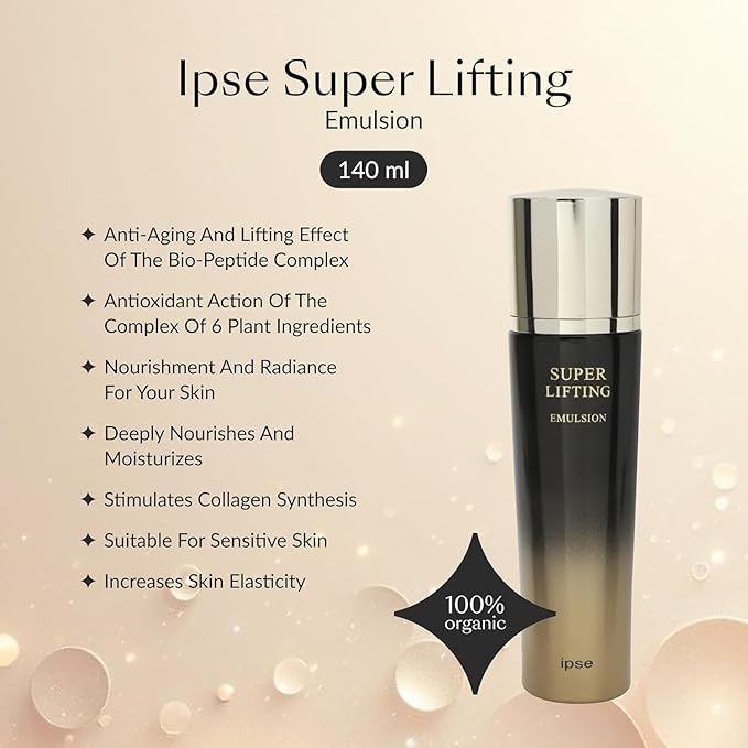 IPSE Korean Face Serum Super Lifting Moisturizing Emulsion 140ml | Anti-Aging, Face Serum | Peptide Complex & Blue Complex | Reduces Fine Lines, Wrinkles, Boosts Collagen