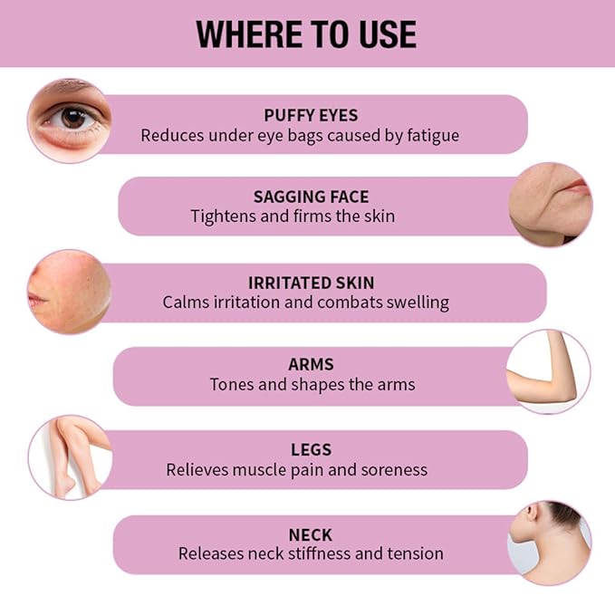 Nykaa Naturals Ice Roller Massage for Face Toning - Reduces Clogged Pores - Improves Absorption - Releases Neck Stiffness - Pink - 1 pc