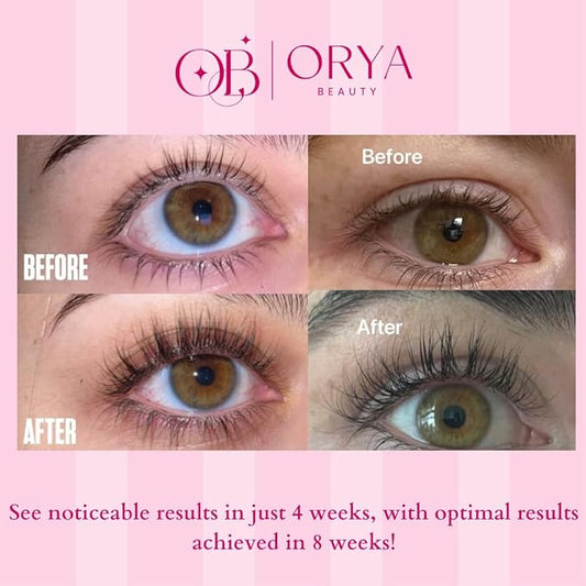 ORYA BEAUTY - Advanced Eyelash Growth Serum - Boosts Length, Thickness, & Strength with 100% Natural, Vegan Ingredients - Nourishes, Strengthens, & Irritation-Free Lashes for Fuller, Healthier Look